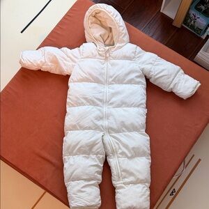 Baby GAP Cream Baby Snowsuit with Hood